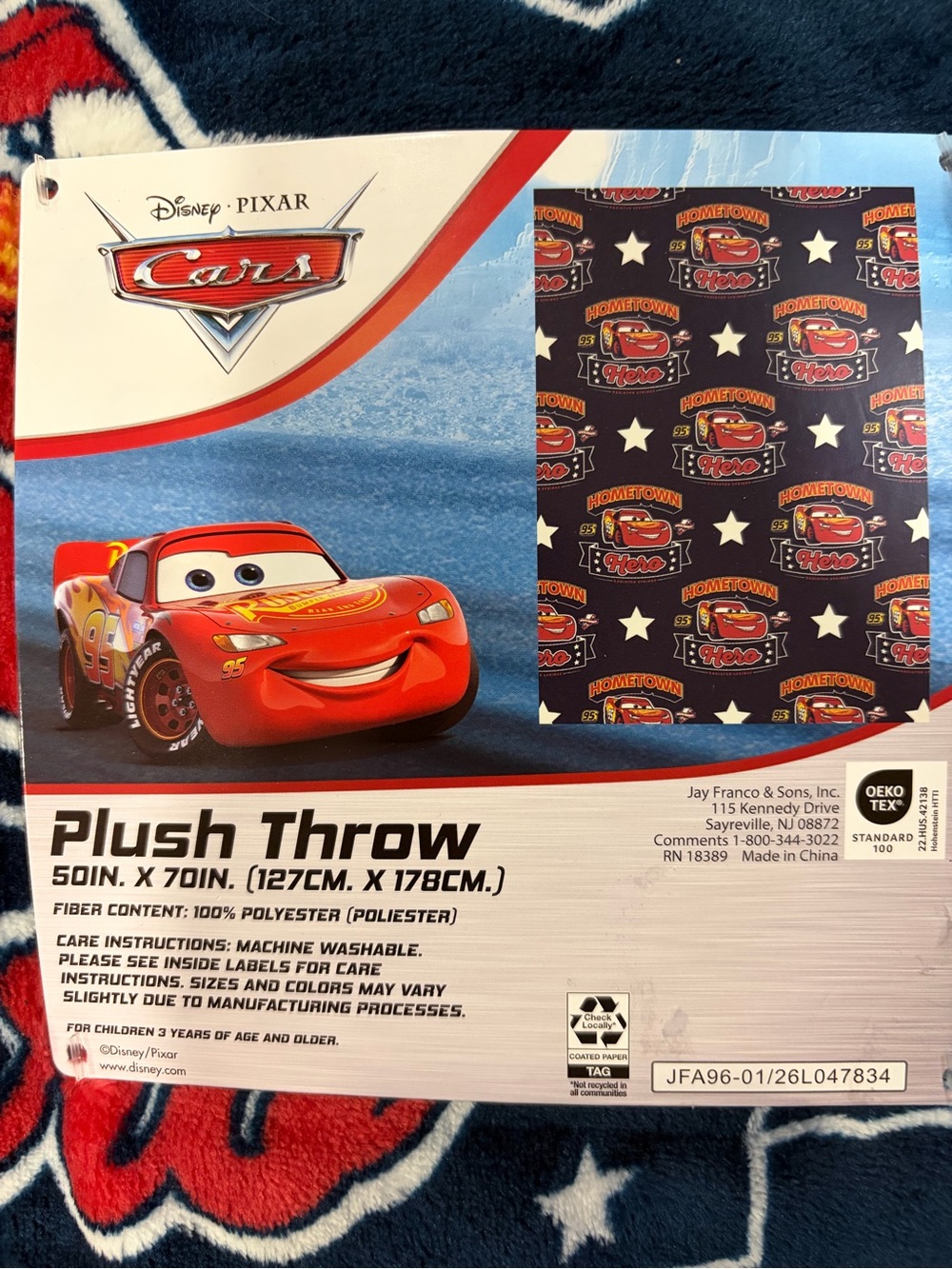 Disney Cars Red and Blue Plush Throw Blanket